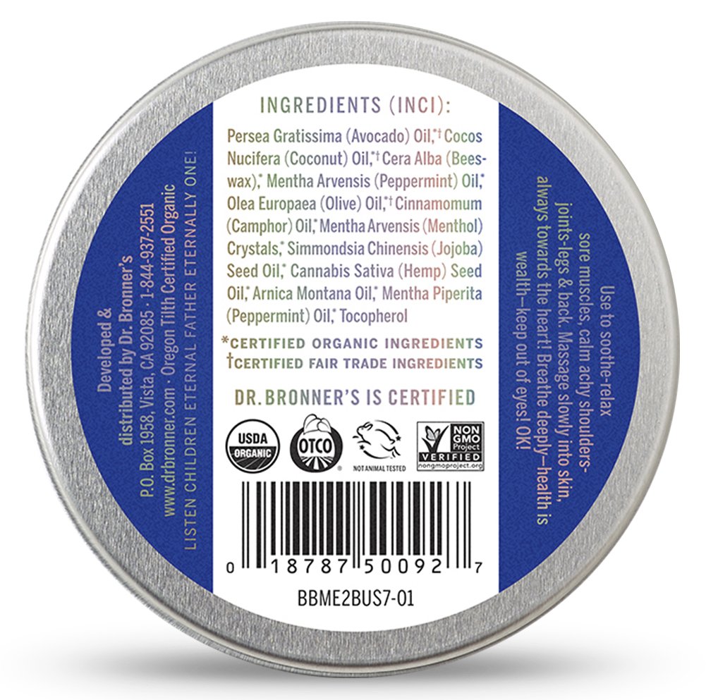 닥터브로너스, 유기농 아르니카 - 멘톨, 매직 밤, 2 oz (57 g)