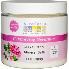 아우라카시아, 아로마테라피 미네랄 바스 (Comforting Geranium), 16 oz (454 g)