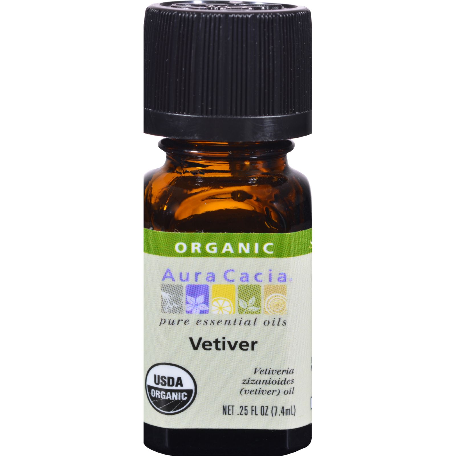 아우라카시아, 에센셜 오일 (Organic Vetiver), .25 fl oz (7.4 ml)