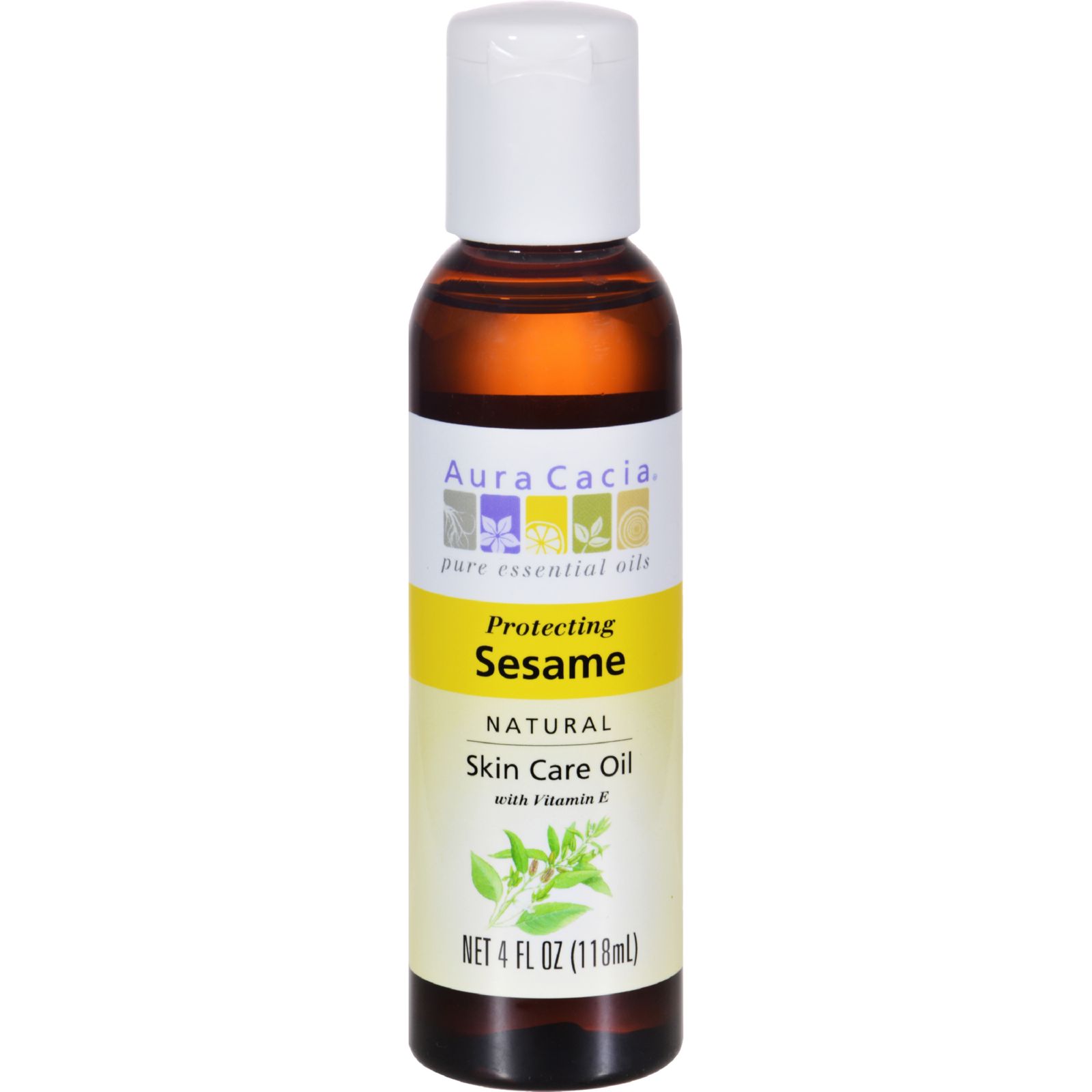 아우라카시아, 내추럴 스킨 케어 오일 (Sesame), 4 fl oz (118 ml)