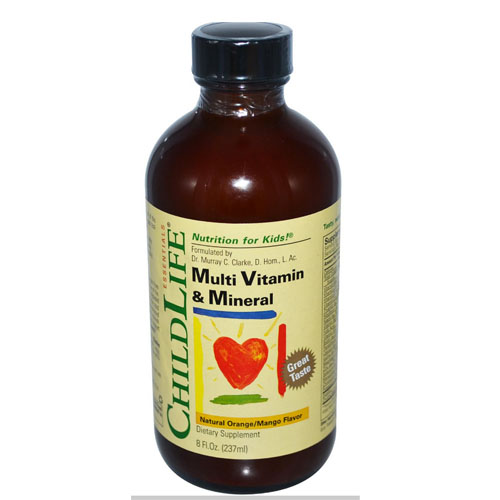 차일드 라이프, 에센셜 멀티 비타민 & 미네랄, 네츄럴 오렌지/망고 맛, 8 oz