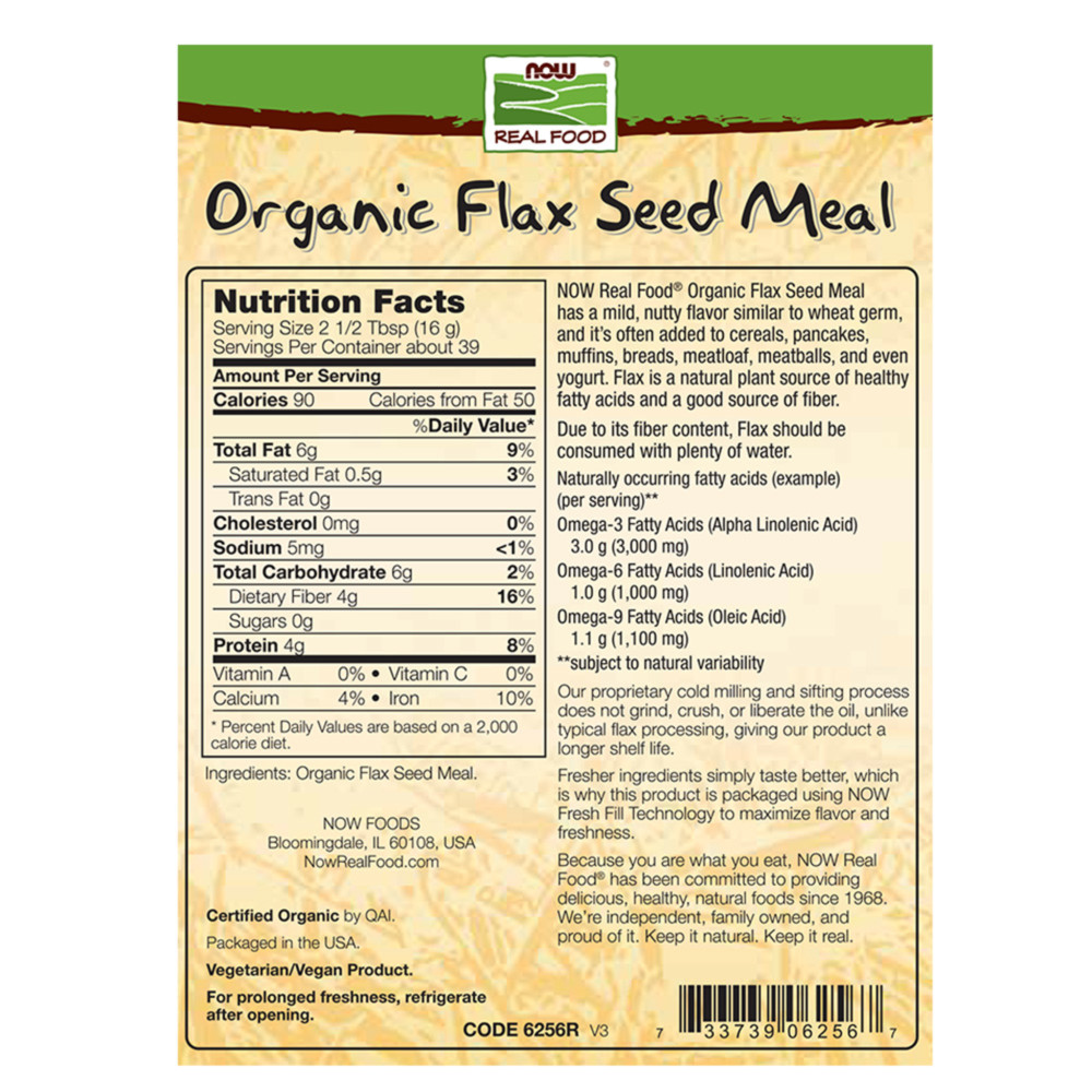  나우 Now, 유기농, 아마씨 가루, 22 oz (624 g)